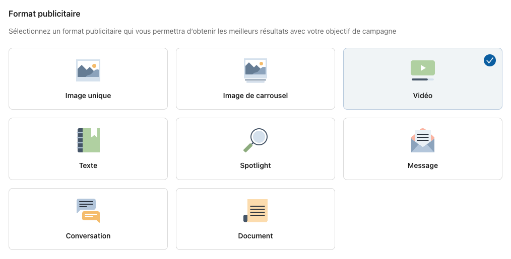Format vidéo LinkedIn Ads